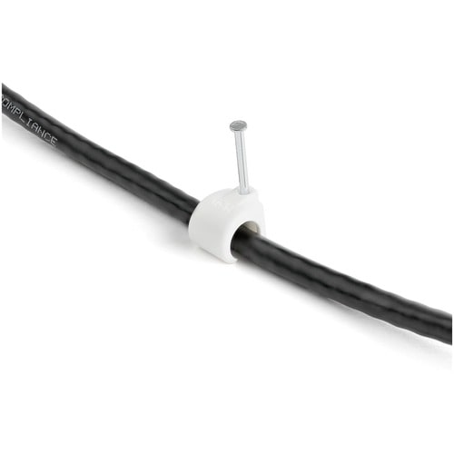StarTech.com Lot de 100 serre-câbles XL avec clou - Pinces à clouer réutilisables - Montage sur cordon