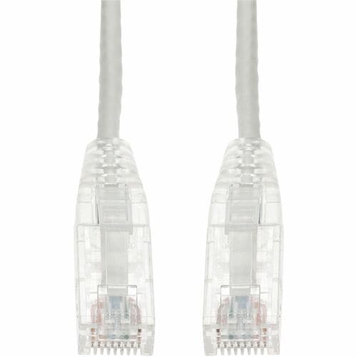 Câble Ethernet fin en PVC blanc Cat. 6 AddOn 35 pieds, anti-accroc, transparent