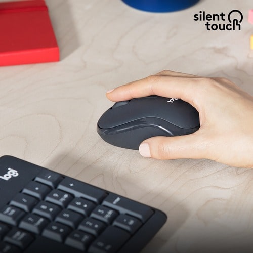 Ensemble clavier et souris sans fil silencieux Logitech MK295, graphite