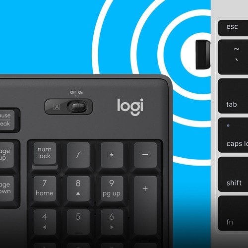 Ensemble clavier et souris sans fil silencieux Logitech MK295, graphite