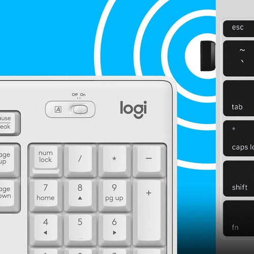 Ensemble clavier et souris sans fil silencieux Logitech MK295, blanc cassé