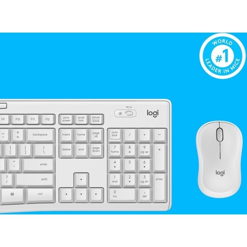 Ensemble clavier et souris sans fil silencieux Logitech MK295, blanc cassé