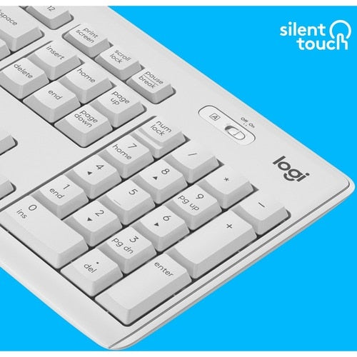 Ensemble clavier et souris sans fil silencieux Logitech MK295, blanc cassé