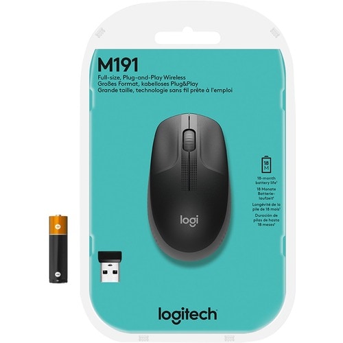 Logitech Wireless Mouse M190 - Full Size Ambidextrous Curve Design, 18