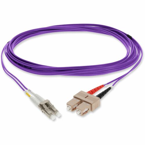 Câble de raccordement fibre optique PVC duplex OM1 violet AddOn 10 m SC (mâle) vers LC (mâle)