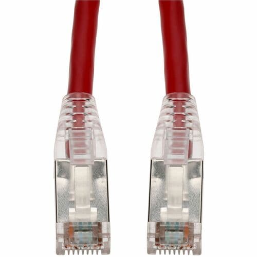 Câble Ethernet blindé en PVC rouge Cat. 6A AddOn 7 pieds, anti-accroc, gaine transparente facile, RJ45