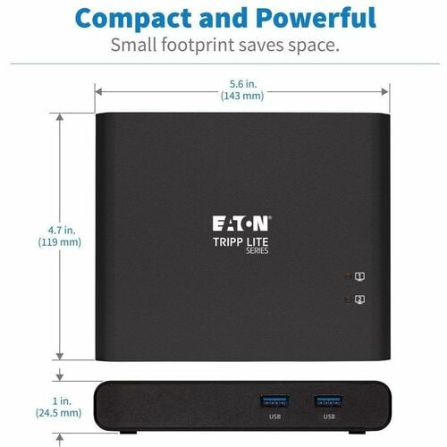 Tripp Lite by Eaton B003-HC2-DOCK1 2-Port USB-C KVM Dock, Black - 2 Computer(s) - 1 Local