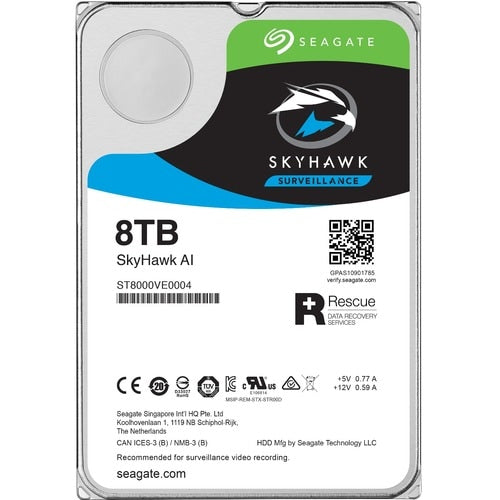 Seagate SkyHawk AI ST8000VE001 8 TB Hard Drive - 3.5\" Internal - SATA