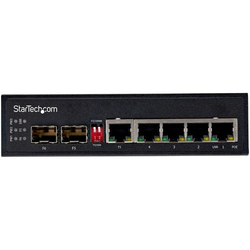 COMMUTATEUR ENET INDUSTRIEL 5 PORTS GIGABIT 5 EMPLACEMENTS POE + 2 SFP