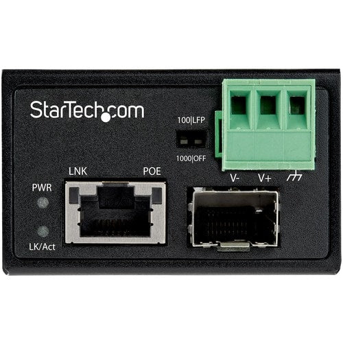 StarTech.com PoE+ Industrial Fiber to Ethernet Media Converter 30W - SFP to RJ45