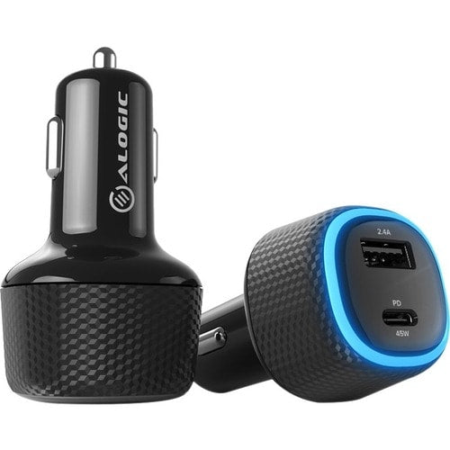 Cargador de coche Alogic Rapid de 2 puertos USB-A + USB-C: 12 W + 45 W de potencia