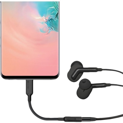 Adaptador de audio USB-C a 3,5 mm ALOGIC Elements PRO de 10 cm - Negro - Miniteléfono/