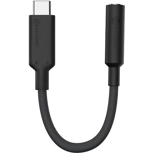 Adaptador de audio USB-C a 3,5 mm ALOGIC Elements PRO de 10 cm - Negro - Miniteléfono/