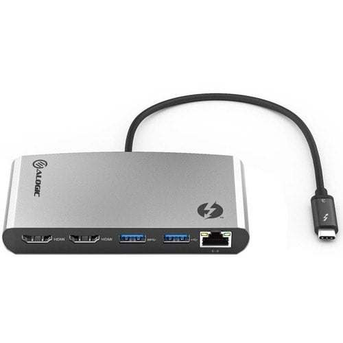 Estación de acoplamiento portátil ALOGIC ThunderBolt 3 Dual HDMI con 4K - Gris espacial - 2