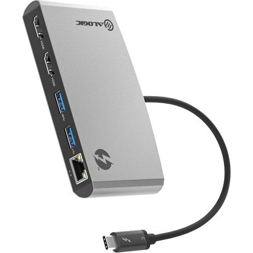 Estación de acoplamiento portátil ALOGIC ThunderBolt 3 Dual HDMI con 4K - Gris espacial - 2