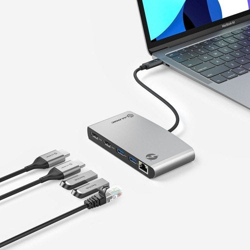 Estación de acoplamiento portátil ALOGIC ThunderBolt 3 Dual HDMI con 4K - Gris espacial - 2