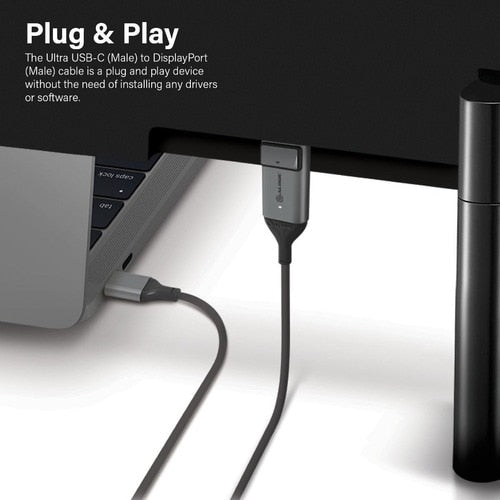 Cable USB-C (macho) a DisplayPort (macho) de Alogic - Serie Ultra - 4K 60 Hz - Gris espacial - 2 m