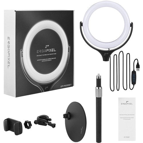 Trépied de bureau Ergopixel avec anneau lumineux LED