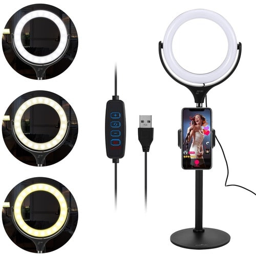 Ergopixel Desktop Tripod Stand With LED Ring Light