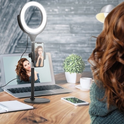 Ergopixel Desktop Tripod Stand With LED Ring Light