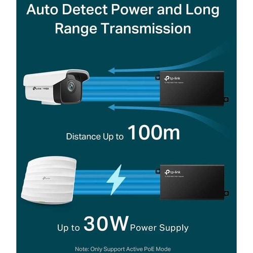 Inyector PoE+ TP-Link: entrada de 120 V CA y 230 V CA