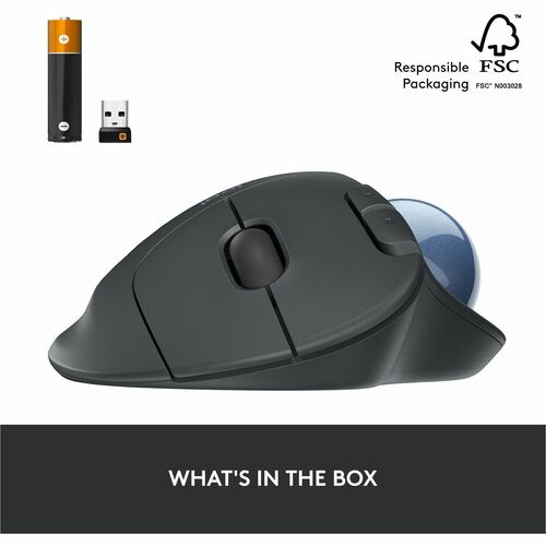 Souris sans fil à boule de commande Logitech ERGO M575 - Contrôle facile par le pouce,