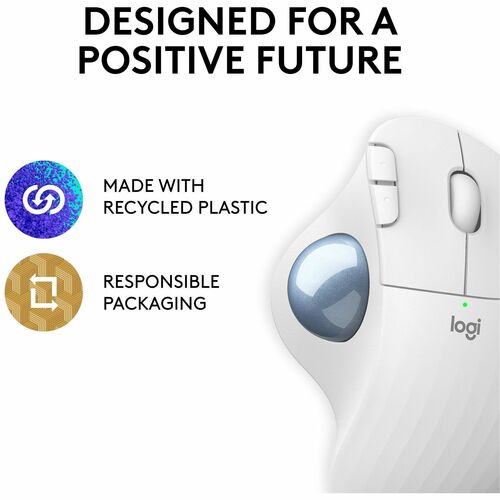 Boule de commande sans fil Logitech Ergo M575 Blanc cassé