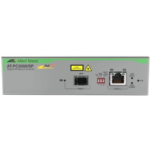 Allied Telesis PoE+ to SFP Switching Media Converter - Network (RJ