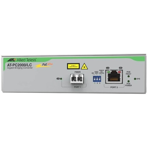 Allied Telesis PoE+ to Fiber Switching Media Converter - Network (RJ