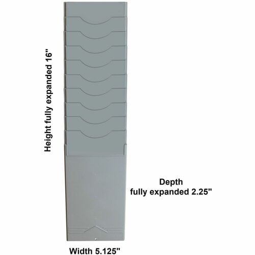 Pyramid 400-10 10 Pocket Time Card Rack - 10 Pocket(s) - 16\" (406.40 mm) Height