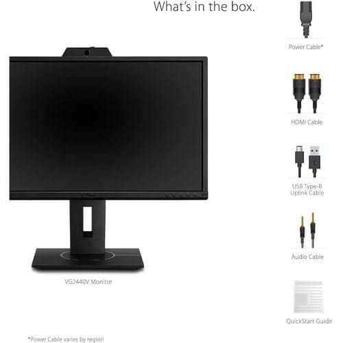 Moniteur LED Full HD ViewSonic Graphic VG2440V 24 pouces avec webcam - 16:9 - Noir