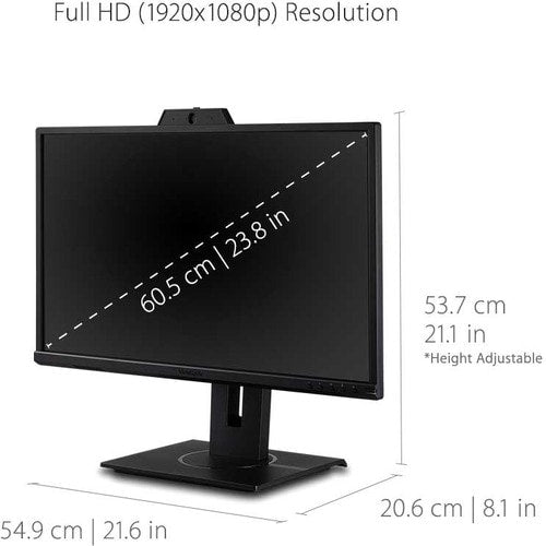 Moniteur LED Full HD ViewSonic Graphic VG2440V 24 pouces avec webcam - 16:9 - Noir
