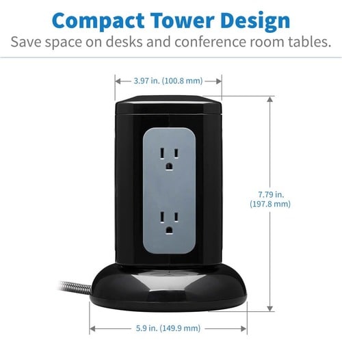 Supresor de sobretensiones Tripp Lite de Eaton Protect It! TLP606UCTOWER de 6 tomacorrientes