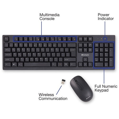 Clavier et souris sans fil Verbatim - USB Type A sans fil Bluetooth 2
