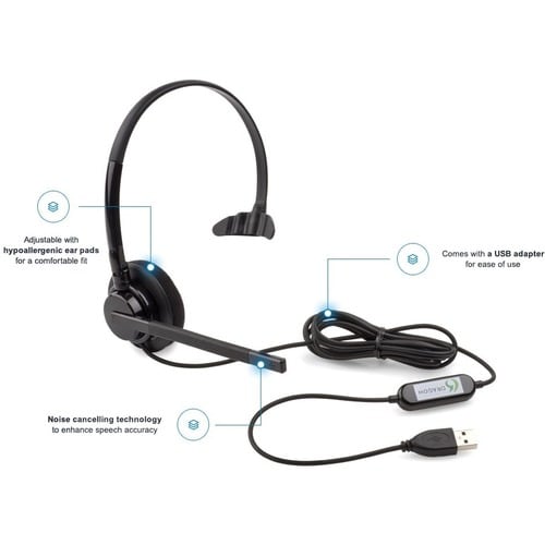 Casque audio autonome USB Nuance Dragon 15.0 - Mono