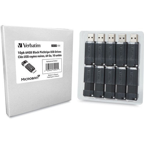 64GB PINSTRIPE USB FLASH DRIVE MULTI 10
