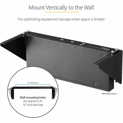 StarTech.com 5U Vertical Wall Mount Rack, 19" Wall Mounting Bracket, O