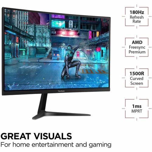 Moniteur LED incurvé WQHD ViewSonic OMNI VX2718-2KPC-MHD de 27 pouces