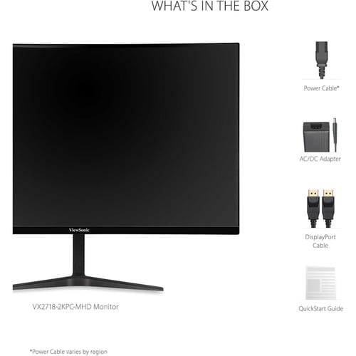 Moniteur LED incurvé WQHD ViewSonic OMNI VX2718-2KPC-MHD de 27 pouces
