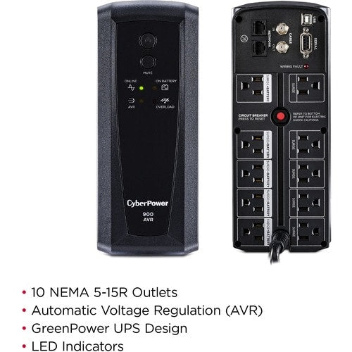 Cyber Power CyberPower UPS Systems CP900AVR AVR - 900 VA / 560 W - 900