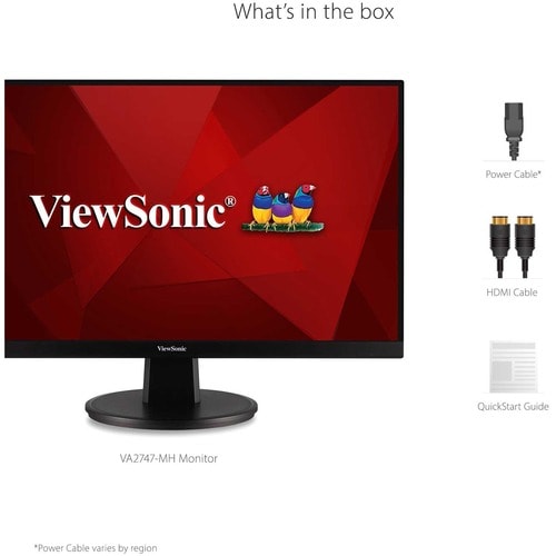 Écran Viewsonic 27 pouces, dalle MVA, résolution 1920 x 1080 - 27 pouces visible - Multi