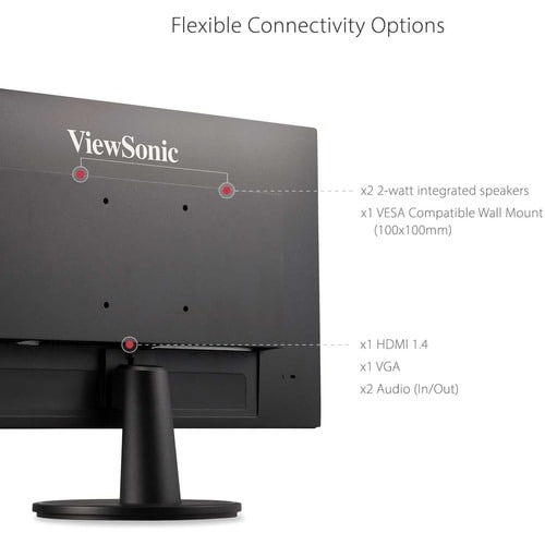 Écran Viewsonic 27 pouces, dalle MVA, résolution 1920 x 1080 - 27 pouces visible - Multi