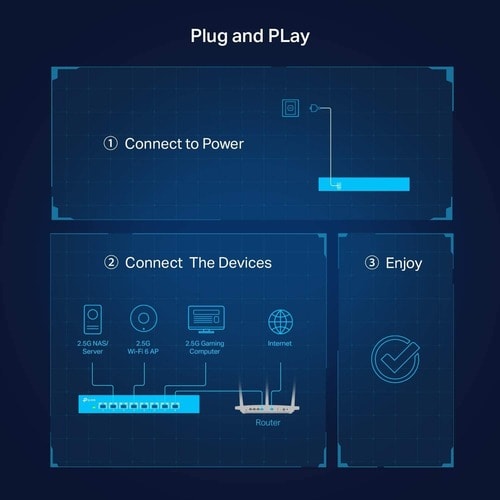 8-PORT 2.5G DESKTOP SWITCH UP TO 40 GBPS OF SWITCHING CAPACITY