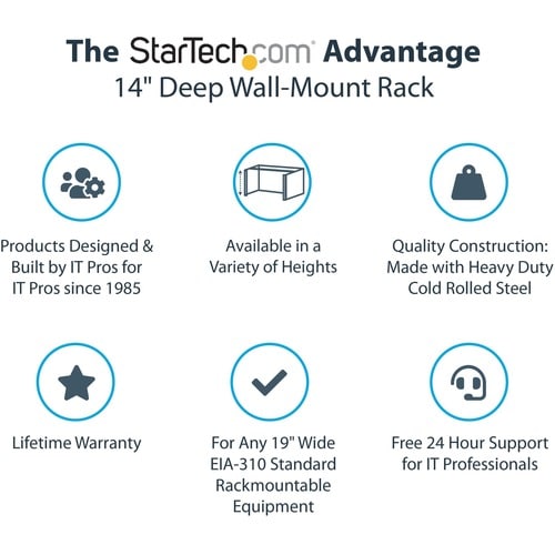 StarTech.com 4U Wall Mount Rack, 14in Deep, 19 inch Wall Mount Network