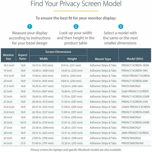 StarTech.com Monitor Privacy Screen for 32 inch Di