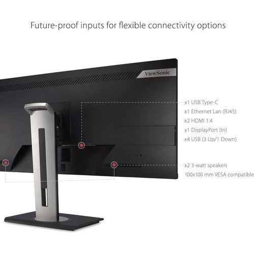 Moniteur LED ViewSonic Graphic VG3456 34" UWQHD - 21:9 - Noir