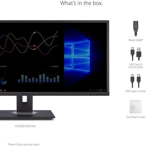 Moniteur LED ViewSonic Graphic VG3456 34" UWQHD - 21:9 - Noir