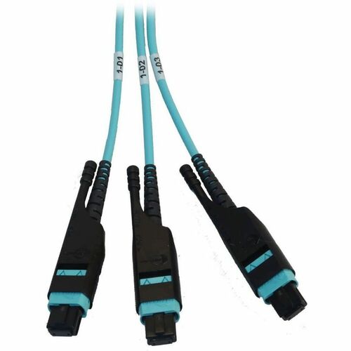 Panel de fibra precargado Tripp Lite by Eaton N48M-2M3X8M-20 - 1U de alto - Aqua, negro