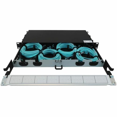 Panel de fibra precargado Tripp Lite by Eaton N48M-4M3X8M-10 - 1U de alto - Aqua - 19" de ancho - Ra