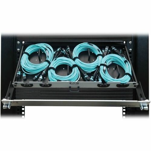 Panel de fibra precargado Tripp Lite by Eaton N48M-4M3X8M-10 - 1U de alto - Aqua - 19" de ancho - Ra